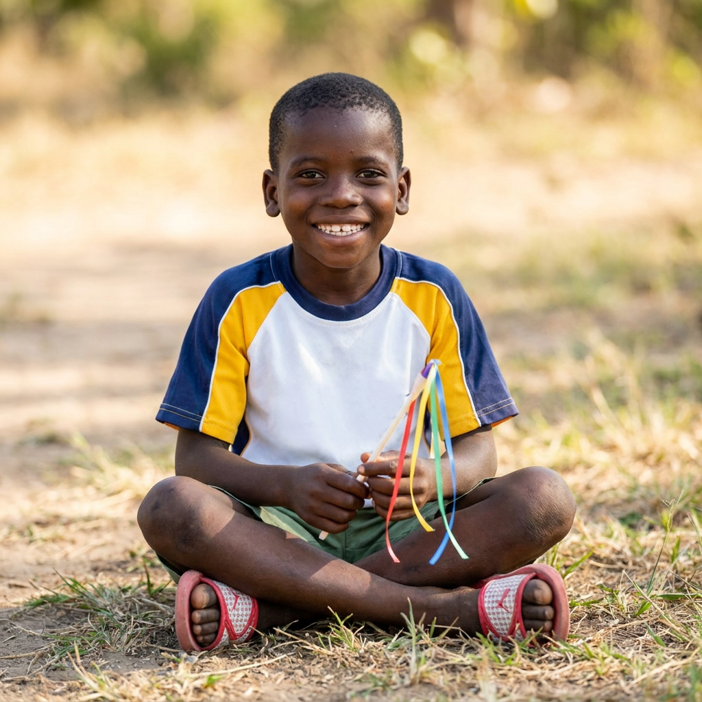 A child holding a praise wand